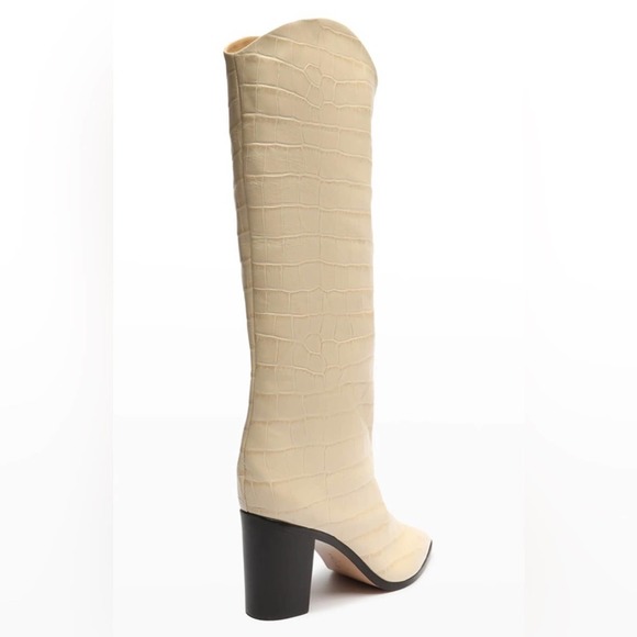 Schutz Analeah Egg Shell Croc Boots - Picture 2 of 13